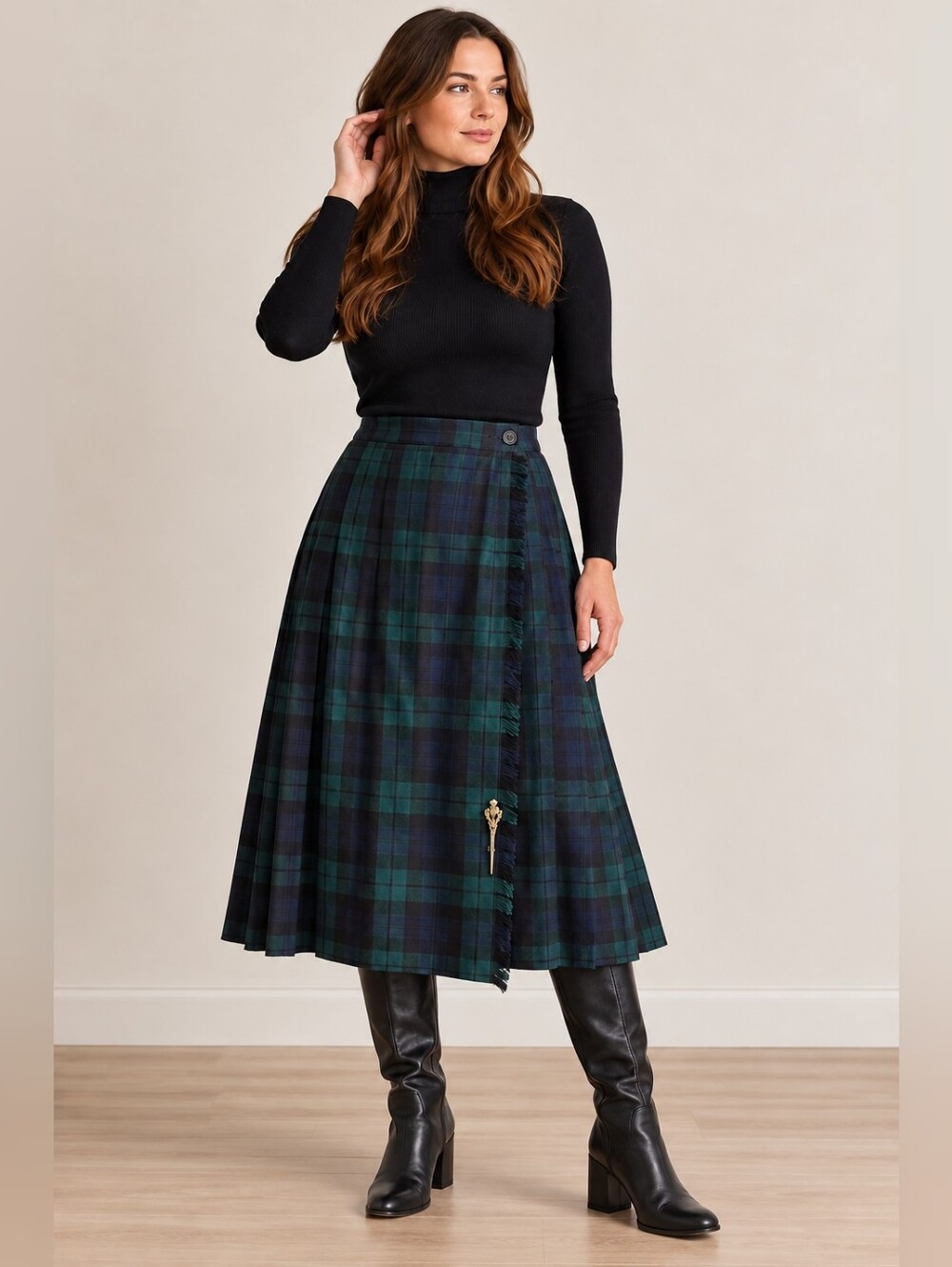 BIANCA Vintage Wool Tartan Skirt/Kilt